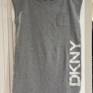 DKNY The everywhere Tee Shirt dress.  Gray Dress/Swim Coverup with Logo